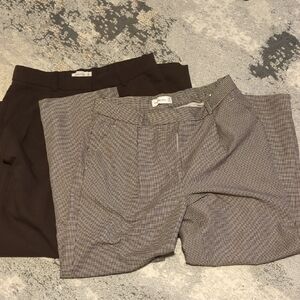 TWO PAIR Abercrombie & Fitch Brown and Houndstooth Quinn Straight Pant